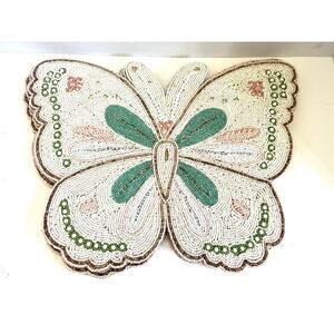 Nicole Miller Beaded Butterfly Placemats – Set of 4 Chargers